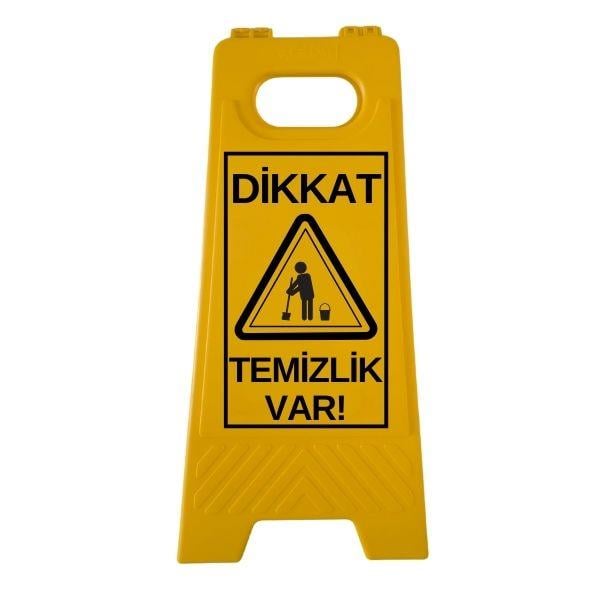 Katlanır Uyarı Levhası Dikkat Temizlik Var