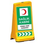Sağlık Kabini Sarı Tabela