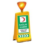 Sarı Işıklı Sağlık Kabini Tabelası