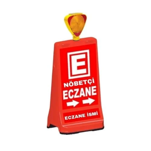 Tek Yönlü Plastik Nöbetçi Eczane Tabelası Flaşörlü