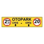 Otopark Gabari Levhası
